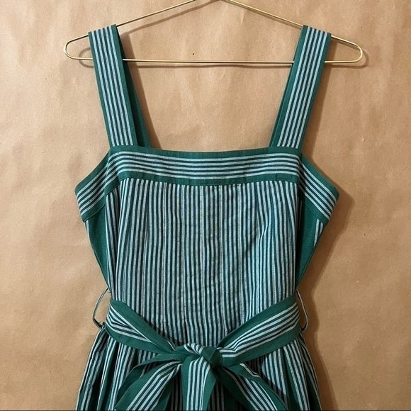 Anthropologie | NWOT Payal Pratap Calypso Stripe Linen Wide Leg Jumpsuit Size 0 - Picture 4 of 15